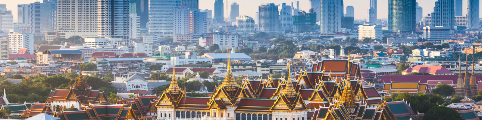 Sunrise with Grand Palace of Bangkok, Thailand