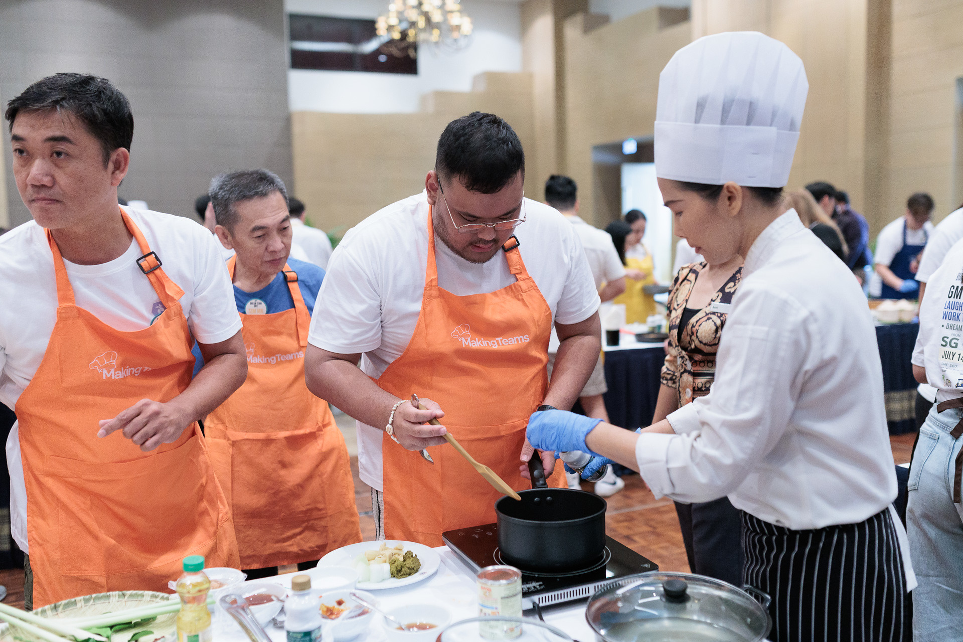 In this inspiring team building activity teams compete against each other in various rounds always observed coached and judged by their Michelin-star instructor