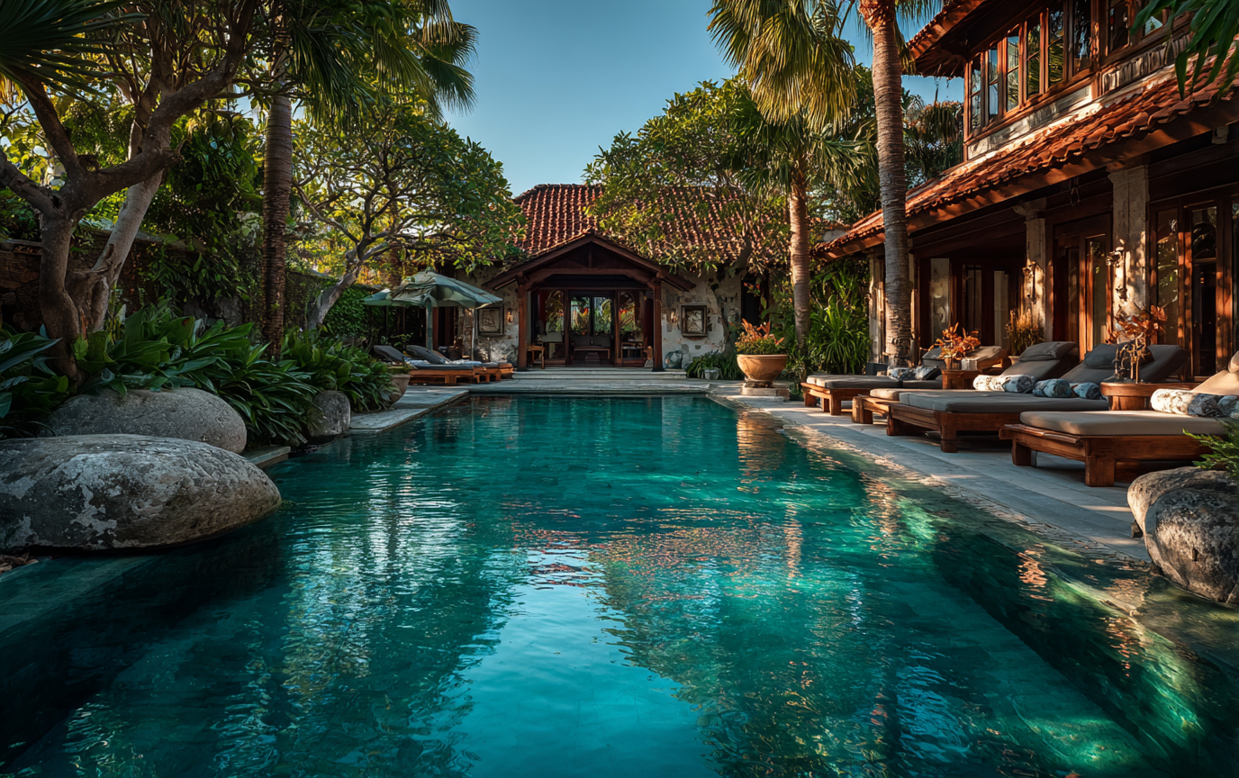 Luxury Estates in Canggu Private luxury estate with pool in Canggu, Bali, designed for executive retreats and team relaxation.