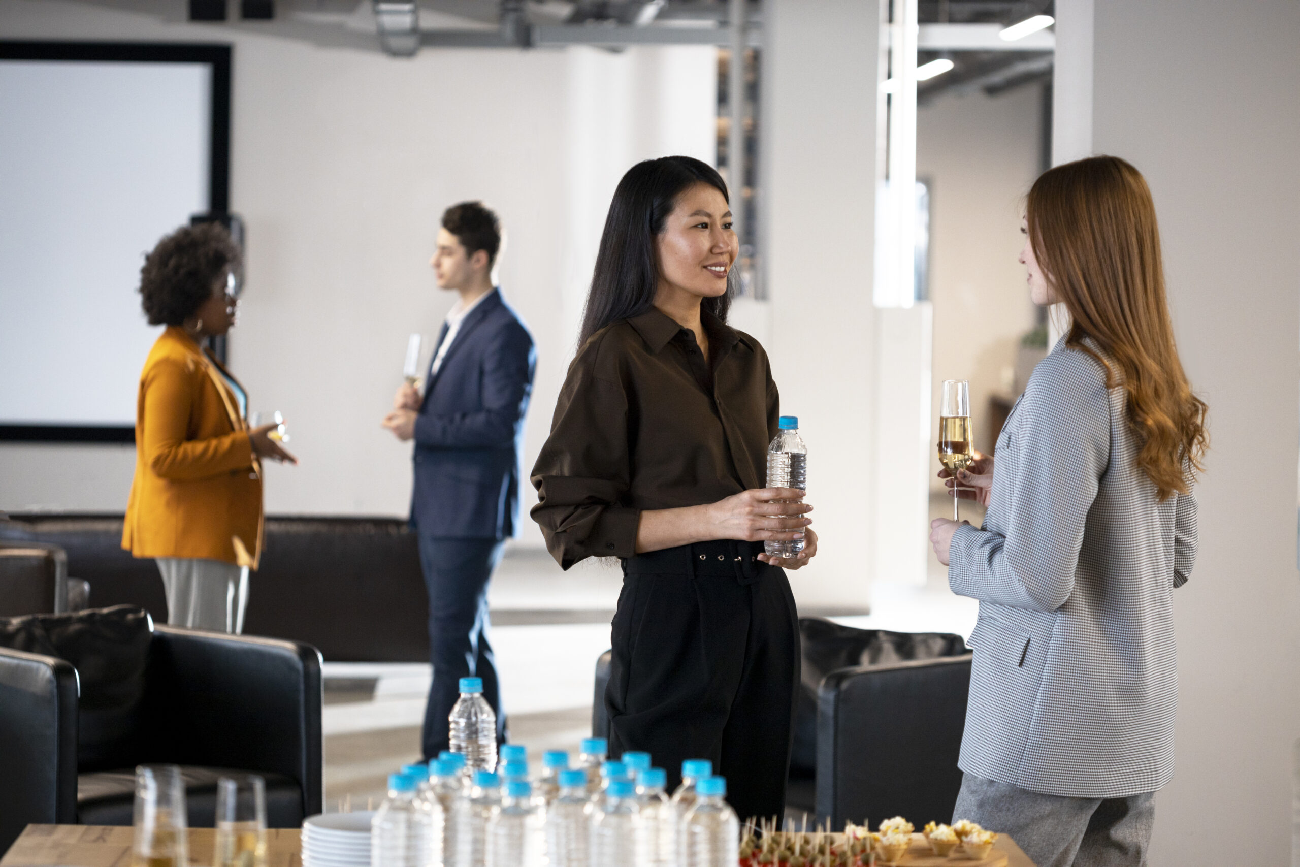 Planning Successful Corporate Events in Thailand Woman in traditional Thai attire standing in a grand corridor with a red parasol, representing professional event management in Thailand.