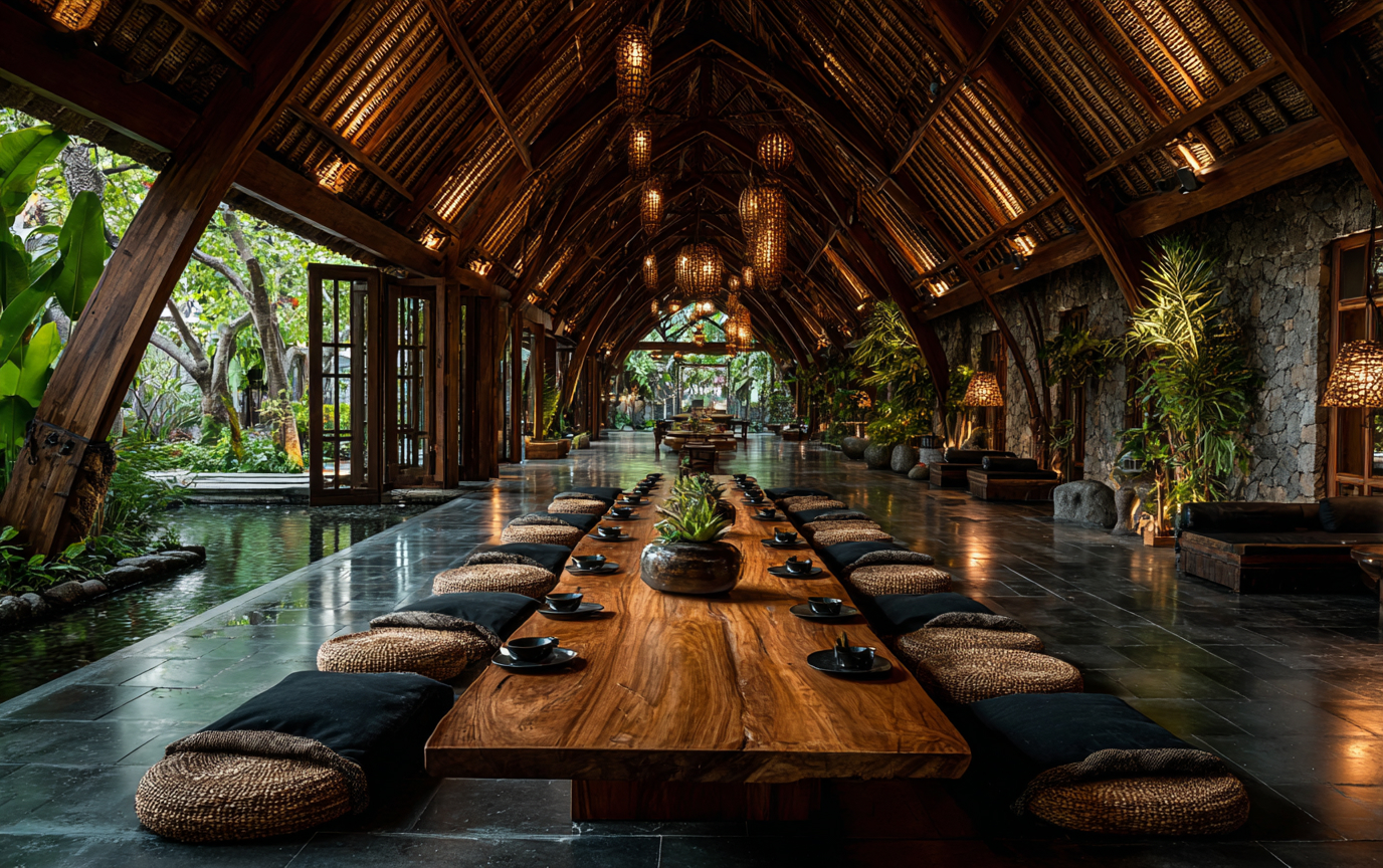 Aligning Venue Selection with Business Objectives Elegant indoor venue in Bali aligned with corporate event strategy and objectives