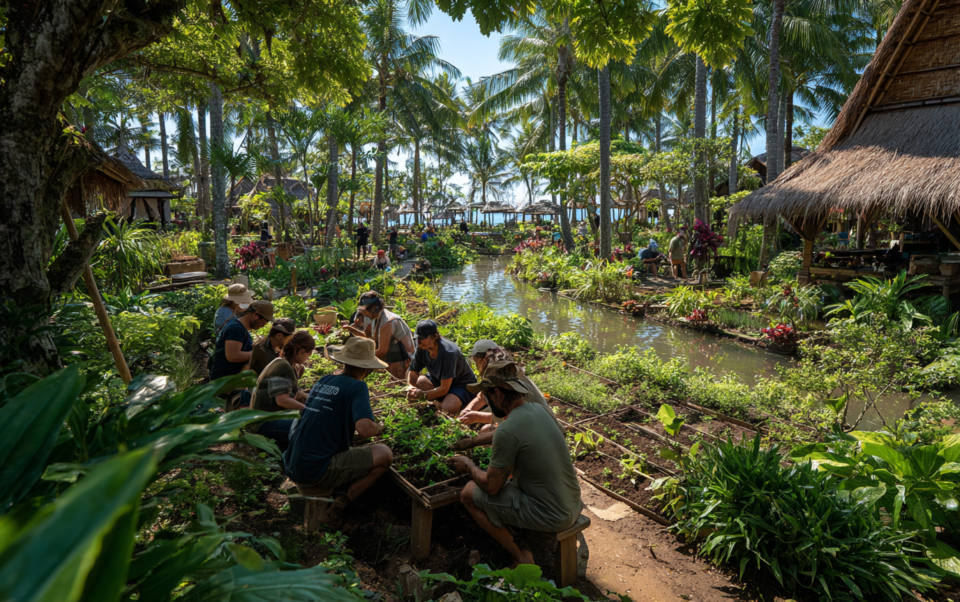 Leadership team building through Balinese gardening and sustainable farming