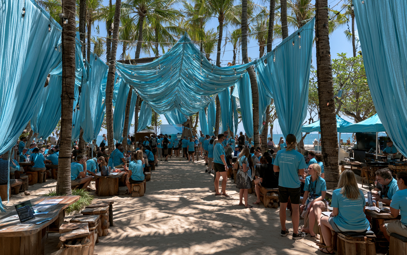 Corporate exhibition venue in Bali with professional event management, guest services, and branded event setup