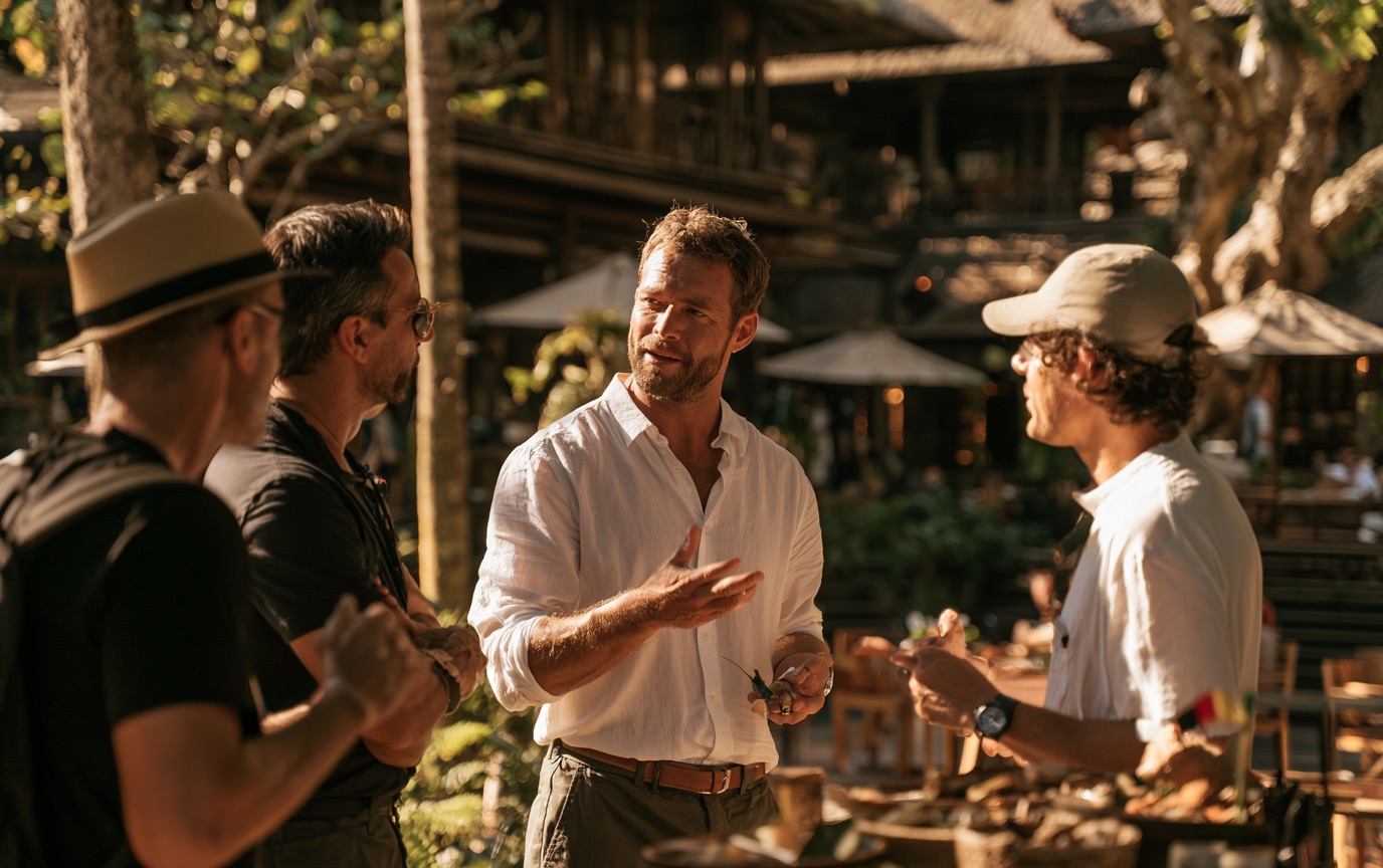 Participant Communication and Schedule Management Corporate event participants coordinating schedules and activities during a professionally managed program in Bali
