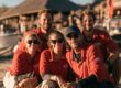Corporate group participating in a purpose-driven coastal team building program in Bali